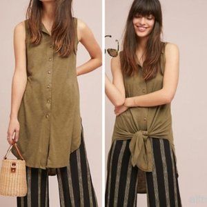Anthropologie sleeveless boho button up tunic